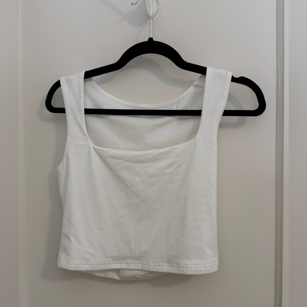 White Cropped Tank